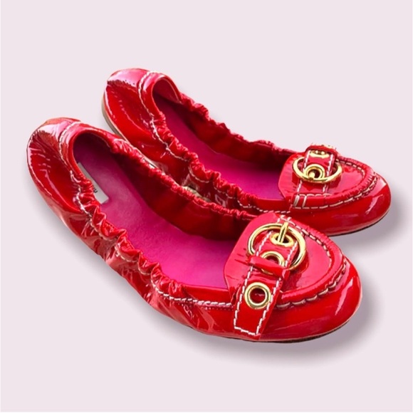 Miu Miu Flats Red Patent Leather + Box - Picture 4 of 11
